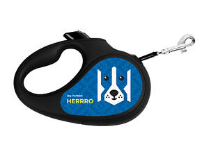 Повідок-рулетка для собак WAUDOG R-leash Патрон L до 50 кг 5 м світловідбиваюча стрічка Чорний