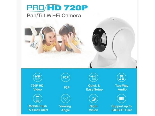 Поворотная Ip камера Sannce 720 Wi-Fi внутренняя Оригинал - Фото 4