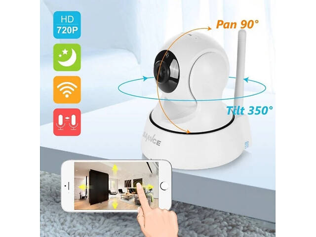 Поворотная Ip камера Sannce 720 Wi-Fi внутренняя Оригинал - Фото 5
