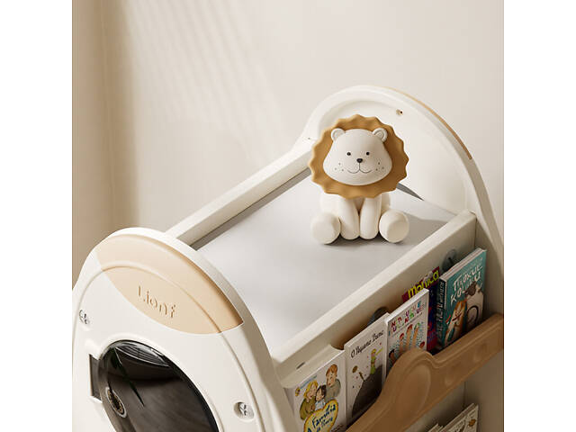 Поворотная книжная полка Lumpur Mini Space четырехсторонняя. Вместительный органайзер для игрушек и вещей - Фото 3