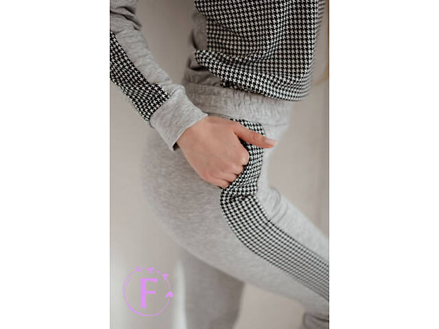 Повсякденний жіночий костюм з трикотажу 'Flex' оптом | Норма і батал | Розпродаж моделі Сірий, 50-52 - Фото 5