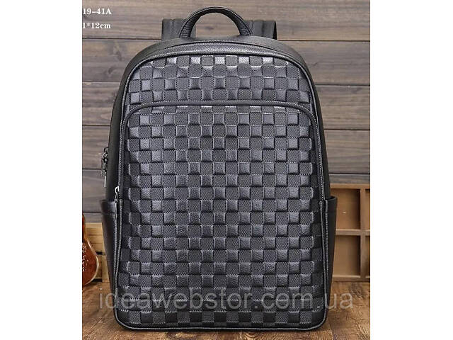 Повсякденний чоловічий рюкзак з натуральної шкіри брендовий чорний сучасний портфель відмінна якість Tiding - Фото 2