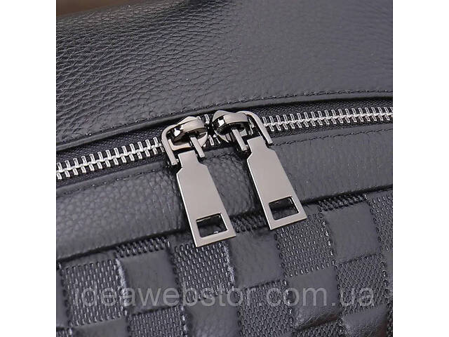 Повсякденний чоловічий рюкзак з натуральної шкіри брендовий чорний сучасний портфель відмінна якість Tiding - Фото 4