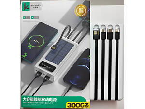 Power Bank Kamry 30000 mAh K-300 із сонячною панеллю та дротами