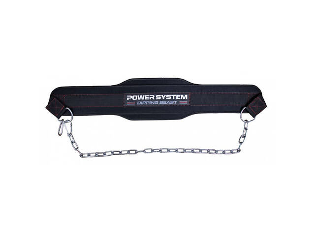Пояс для обтяжень з ланцюгом Power System PS-3860 Dipping Beast неопреновий Black/Yellow - Фото 4