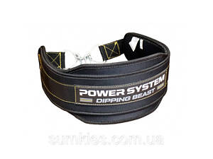 Пояс для обтяжень з ланцюгом Power System PS-3860 Dipping Beast неопреновий Black/Yellow