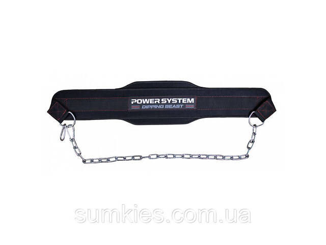 Пояс для обтяжень з ланцюгом Power System PS-3860 Dipping Beast неопреновий Black/Yellow - Фото 4