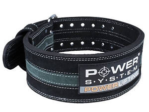 Пояс для пауерліфтингу Power System PS-3800 PowerLifting шкіряний Black/Grey Line L
