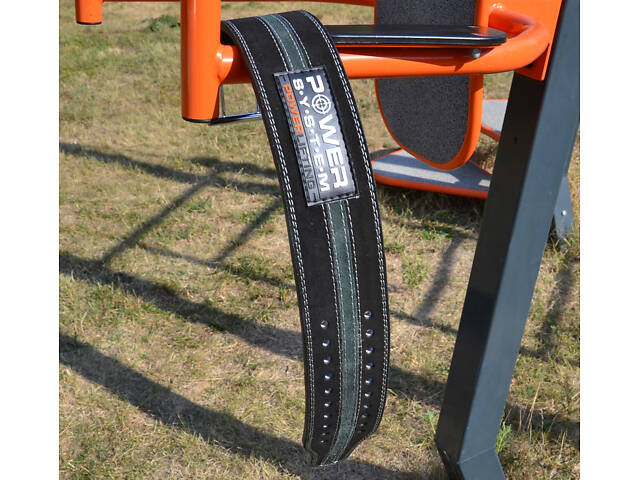 Пояс для пауерліфтингу Power System PS-3800 PowerLifting шкіряний Black/Grey Line M - Фото 8