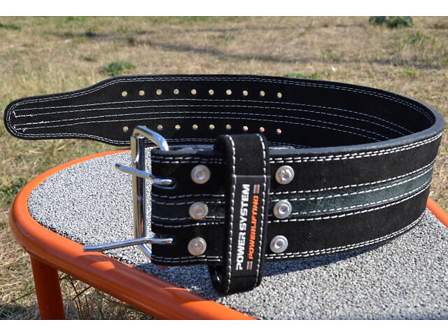 Пояс для пауерліфтингу Power System PS-3800 PowerLifting шкіряний Black/Grey Line M - Фото 10