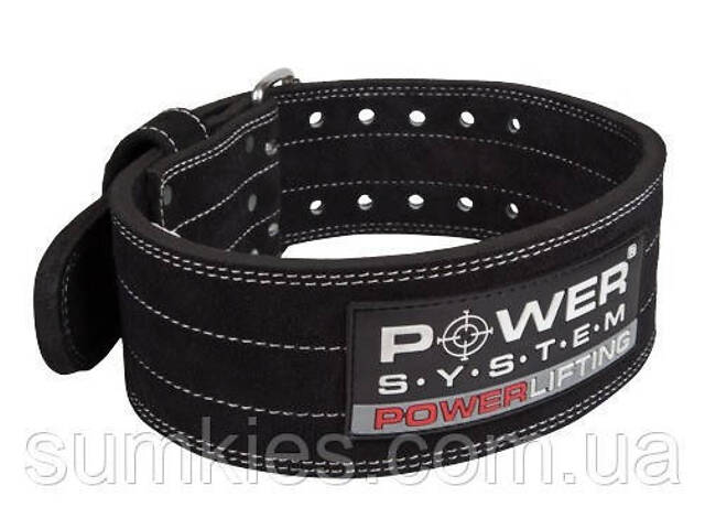 Пояс для пауерліфтингу Power System PS-3800 PowerLifting шкіряний Black M - Фото 1