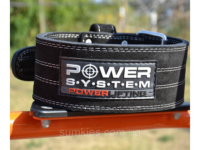 Пояс для пауерліфтингу Power System PS-3800 PowerLifting шкіряний Black M - Фото 7
