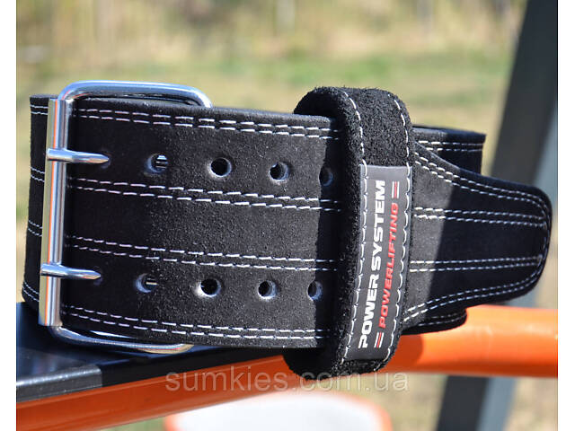 Пояс для пауерліфтингу Power System PS-3800 PowerLifting шкіряний Black M - Фото 8