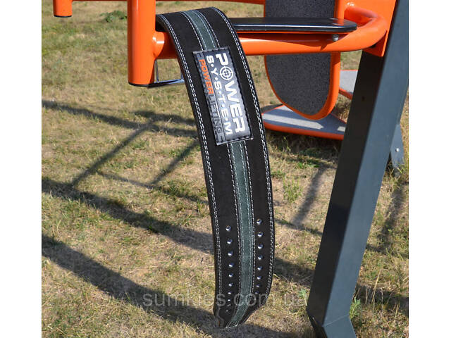 Пояс для пауерліфтингу Power System PS-3800 PowerLifting шкіряний Black/Grey Line M - Фото 8