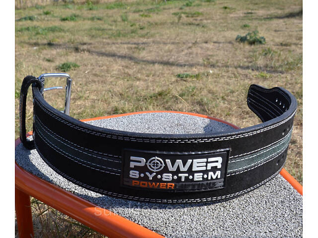 Пояс для пауерліфтингу Power System PS-3800 PowerLifting шкіряний Black/Grey Line M - Фото 9