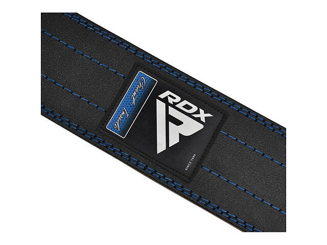 Пояс для пауерліфтингу RDX RD1 шкіряний Blue L - Фото 4