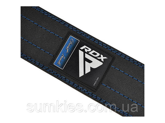 Пояс для пауерліфтингу RDX RD1 шкіряний Blue XL - Фото 4