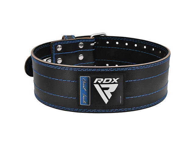 Пояс для пауэрлифтинга RDX RD1 кожаный Blue XL - Фото 1