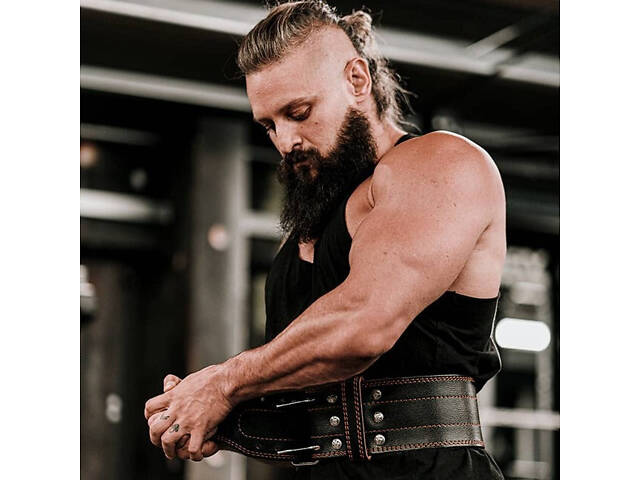 Пояс для пауерліфтингу RDX RD1 шкіряний Red M - Фото 6