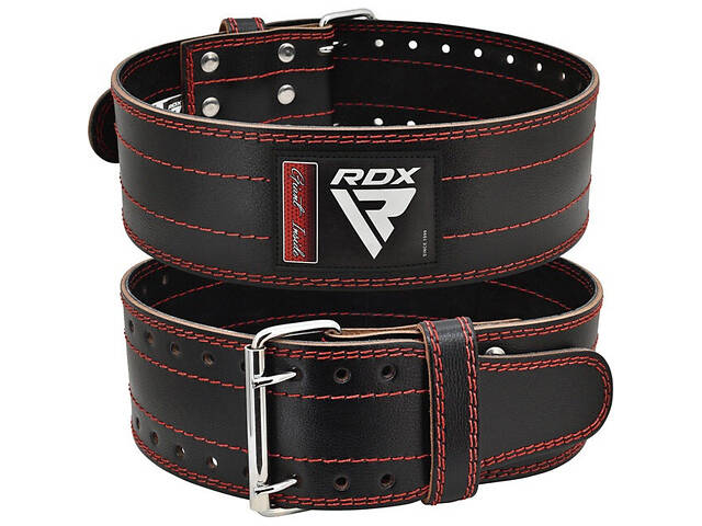 Пояс для пауерліфтингу RDX RD1 шкіряний Red M - Фото 2