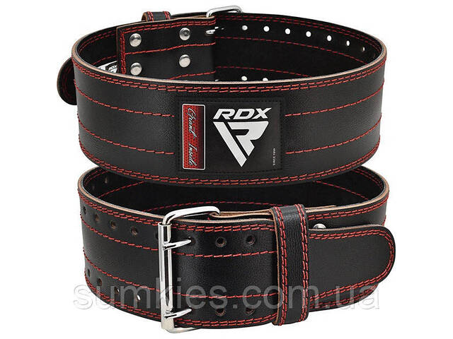 Пояс для пауерліфтингу RDX RD1 шкіряний Red XL - Фото 2