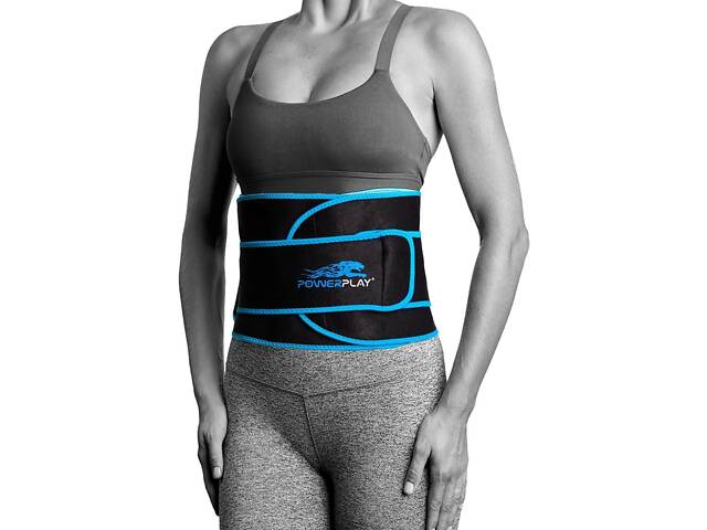 Пояс для похудения PowerPlay 4303 Черно-Синий - Фото 2