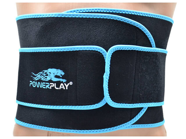 Пояс для похудения PowerPlay 4303 Черно-Синий - Фото 9