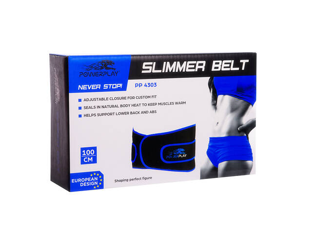 Пояс для похудения PowerPlay 4303 Черно-Синий - Фото 10