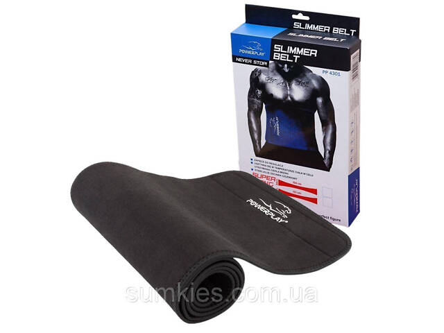 Пояс для схуднення PowerPlay 4301 (100*30 см) Чорний - Фото 1