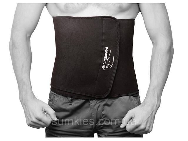 Пояс для схуднення PowerPlay 4301 (100*30 см) Чорний - Фото 2