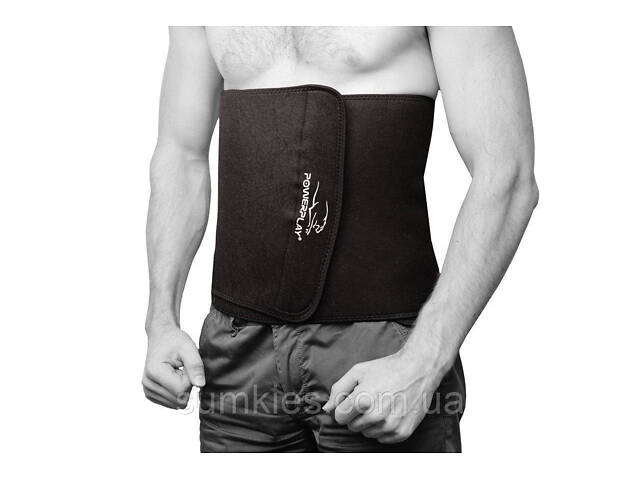 Пояс для схуднення PowerPlay 4301 (100*30 см) Чорний - Фото 3