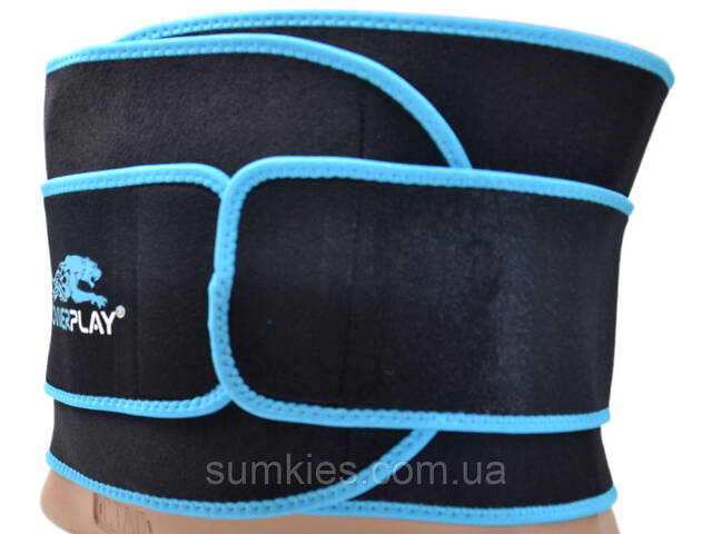 Пояс для схуднення PowerPlay 4303 Чорно-Синій - Фото 5