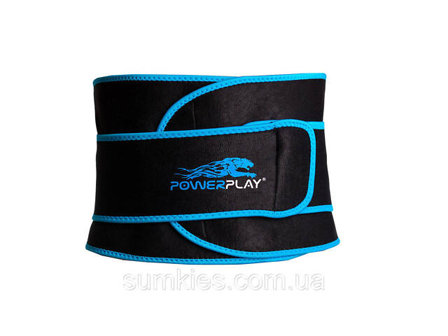 Пояс для схуднення PowerPlay 4303 Чорно-Синій - Фото 8
