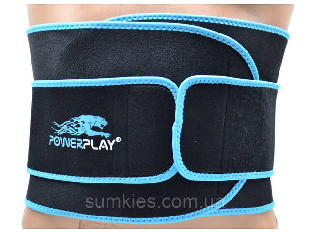 Пояс для схуднення PowerPlay 4303 Чорно-Синій - Фото 9