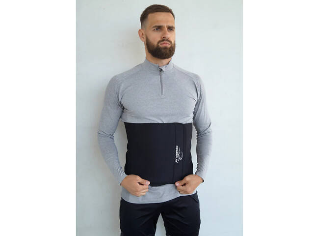 Пояс для схуднення PowerPlay 4301 (100*30 см) + кишеня для смартфона Чорний - Фото 8