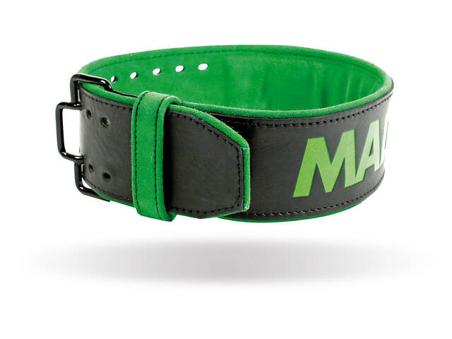 Пояс для тяжелой атлетики MadMax MFB-302 Quick Release Belt кожаный Black/Green XL - Фото 10