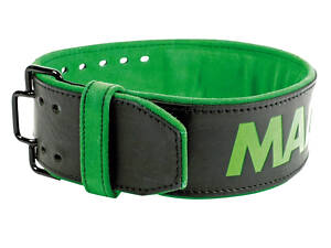 Пояс для важкої атлетики MadMax MFB-302 Quick Release Belt шкіряний Black/Green L
