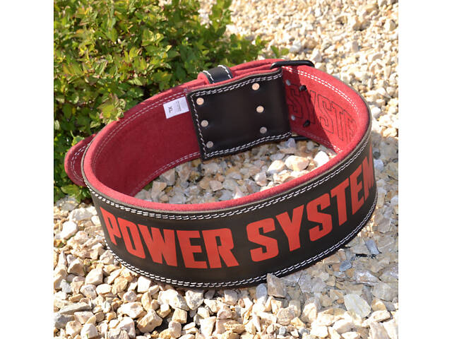Пояс для важкої атлетики Power System PS-3830 Beast шкіряний Black/Red M - Фото 2