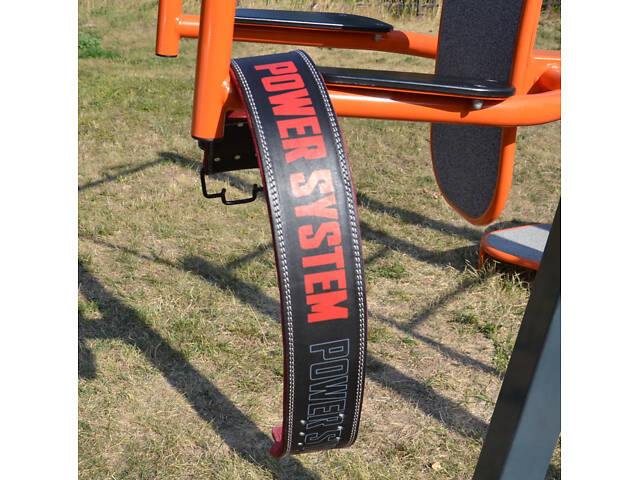 Пояс для важкої атлетики Power System PS-3830 Beast шкіряний Black/Red M - Фото 6