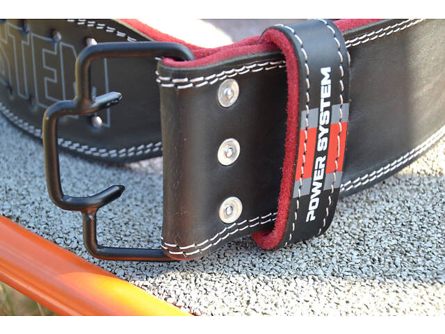 Пояс для важкої атлетики Power System PS-3830 Beast шкіряний Black/Red M - Фото 9