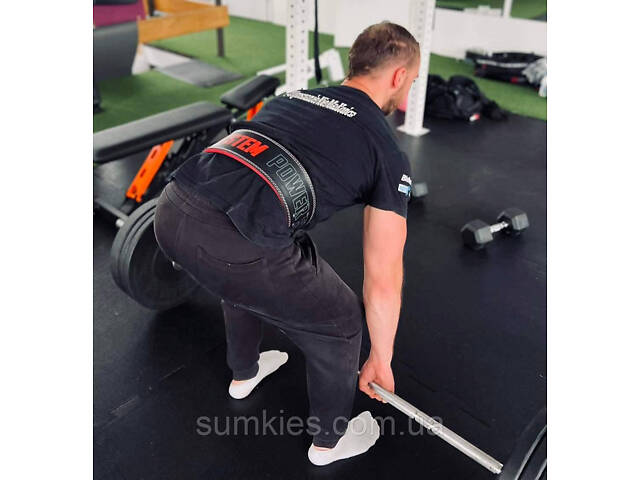 Пояс для важкої атлетики Power System PS-3830 Beast шкіряний Black/Red M - Фото 10