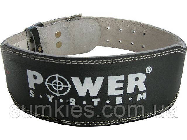 Пояс для важкої атлетики Power System PS-3250 Power Basic шкіряний Black XXL - Фото 2