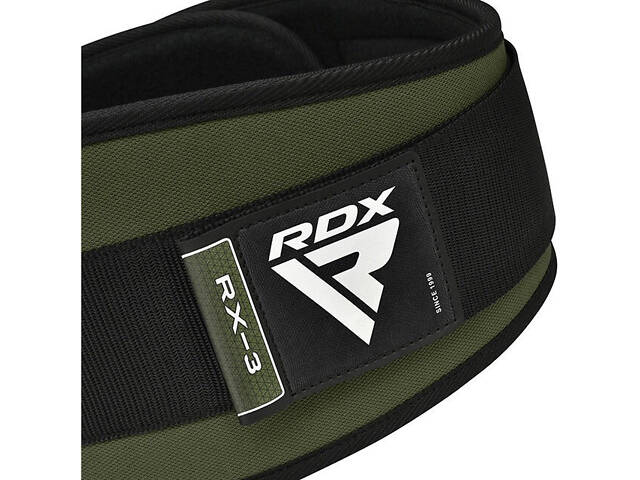 Пояс для важкої атлетики RDX RX3 EVA Curve неопреновий Army Green L - Фото 5