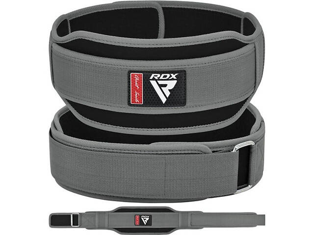 Пояс для важкої атлетики RDX RX5 Double Belt неопреновий Grey XL - Фото 2