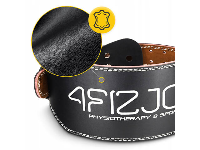 Пояс для важкої атлетики 4FIZJO шкіряний Size L Black (P-5905973404310) - Фото 5
