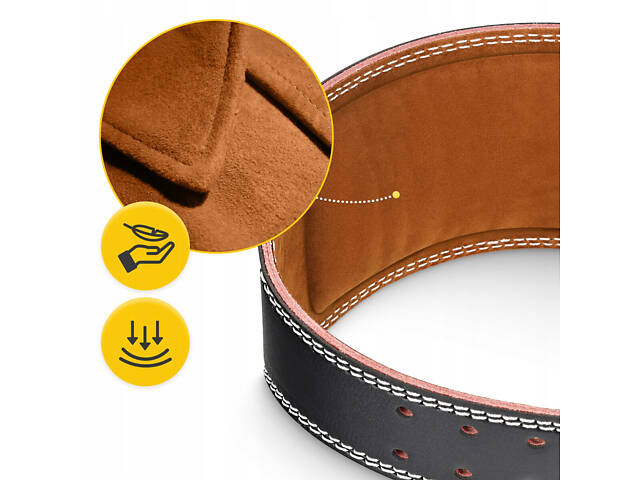 Пояс для важкої атлетики 4FIZJO шкіряний Size L Black (P-5905973404310) - Фото 6