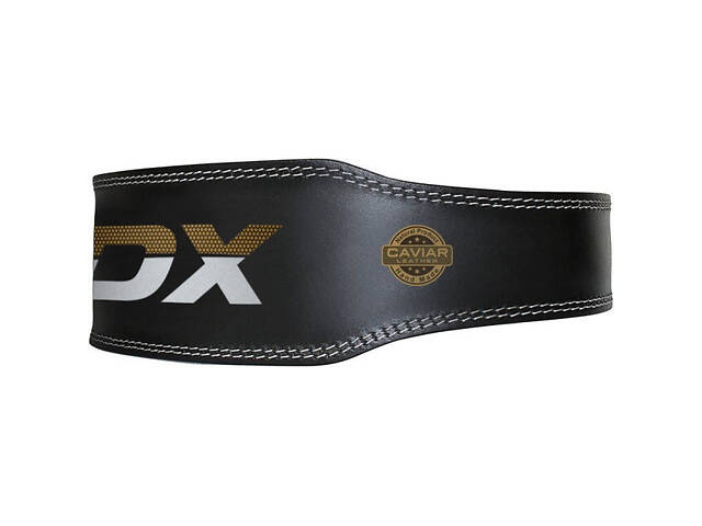 Пояс для важкої атлетики RDX 6 шкіряний Black Gold S - Фото 2