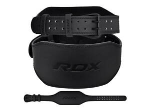 Пояс для важкої атлетики RDX 6 шкіряний Full Black 2XL