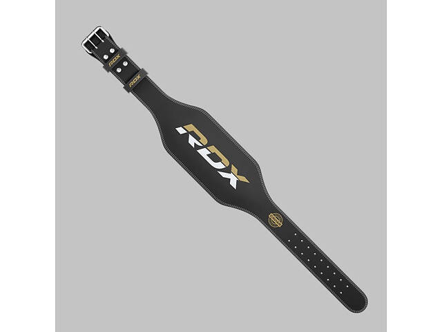 Пояс для важкої атлетики RDX 6 шкіряний Black Gold S - Фото 5