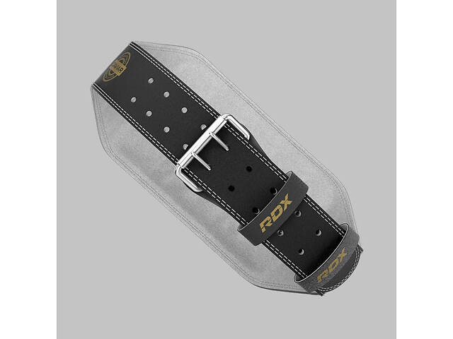Пояс для важкої атлетики RDX 6 шкіряний Black Gold S - Фото 6
